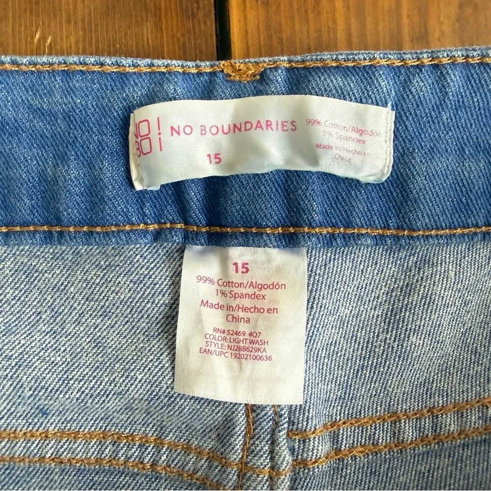 No Boundaries Blue Distressed Jean Shorts